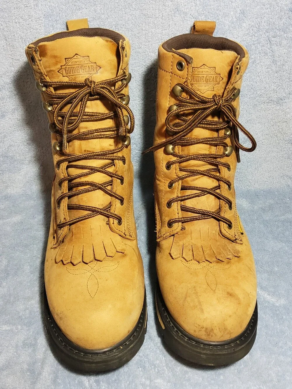 Guide Gear Lace Up Boots Mens 9.5 Tan Leather Waterproof Thinsulate Workwear